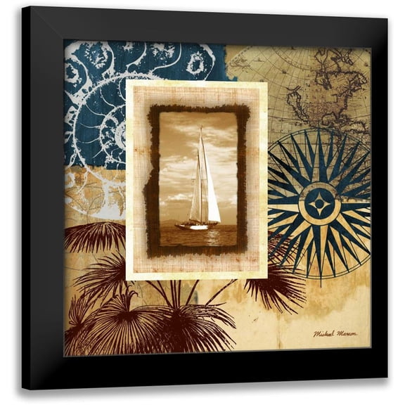 Marcon, Michael 20x20 Black Modern Framed Museum Art Print Titled - Sailing the Seas II