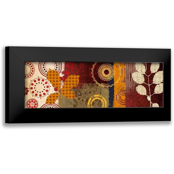 Marcon, Michael 24x11 Black Modern Framed Museum Art Print Titled - Fall Leaf Panel I