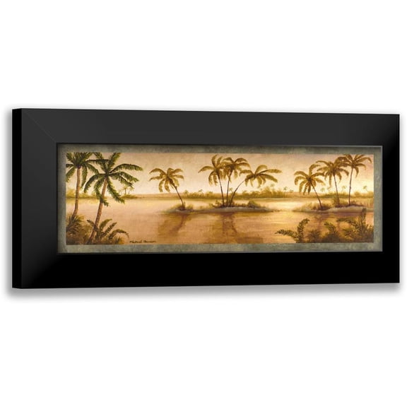 Marcon, Michael 24x11 Black Modern Framed Museum Art Print Titled - Golden Tropics II