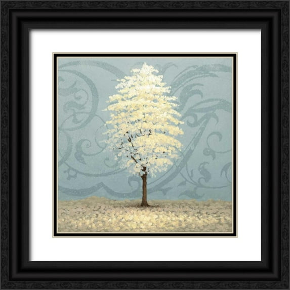 Marcon, Michael 26x26 Black Ornate Wood Framed with Double Matting Museum Art Print Titled - Blue Radiance II