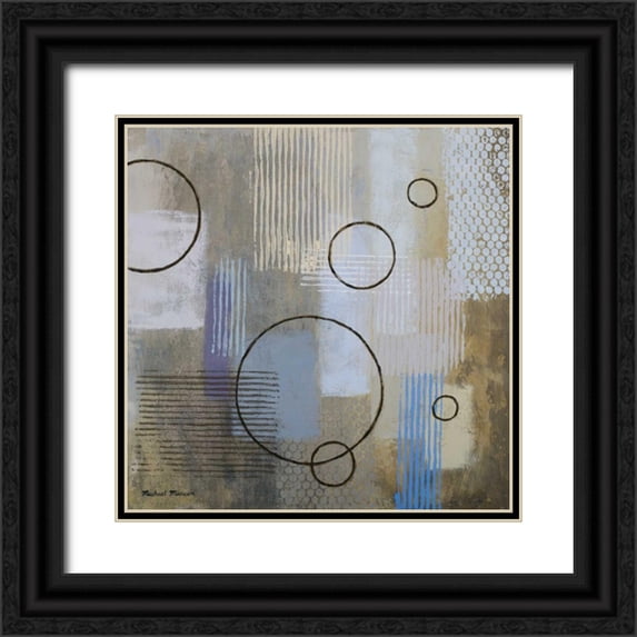 Marcon, Michael 26x26 Black Ornate Wood Framed with Double Matting Museum Art Print Titled - Rain Abstract II