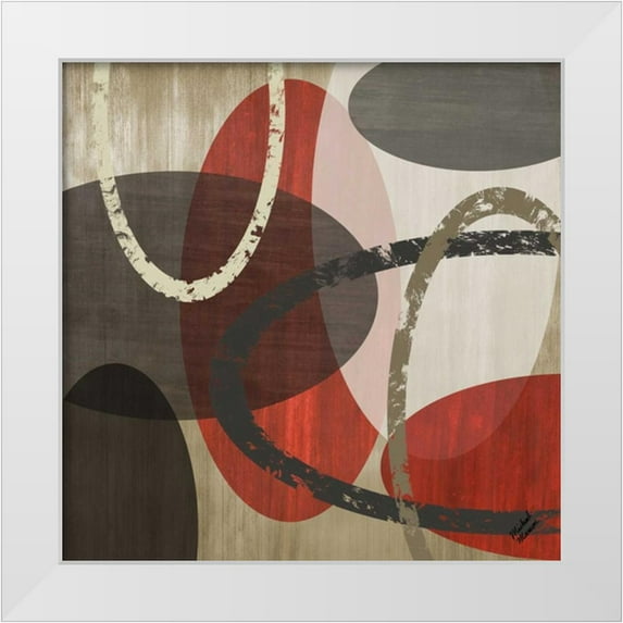 Marcon, Michael 26x26 White Modern Wood Framed Museum Art Print Titled - Elastic Red II