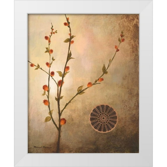 Marcon, Michael 26x32 White Modern Wood Framed Museum Art Print Titled - Fall Stems in the Warmth