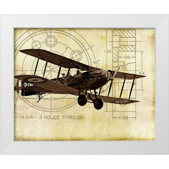 Marcon, Michael 32x26 White Modern Wood Framed Museum Art Print Titled - Flight Plans I