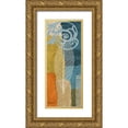 thumbnail image 1 of Marcon, Michael 8x14 Gold Ornate Wood Framed with Double Matting Museum Art Print Titled - Blue Leaf II, 1 of 4