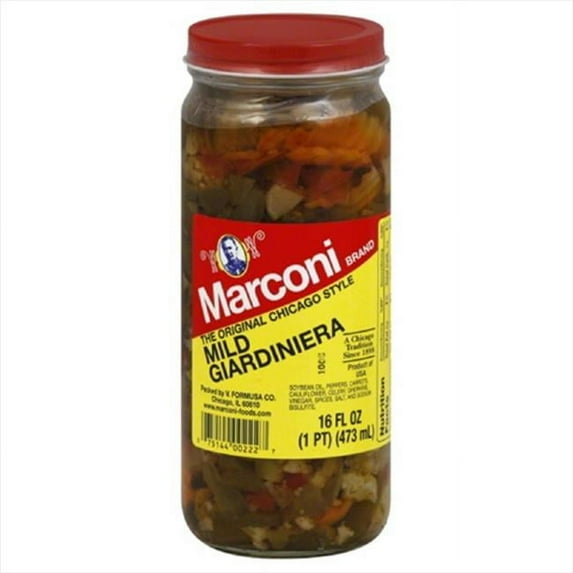 Marconi Original Chicago Style Mild Giardiniera, Shelf-Stable, 16 fl oz Jar