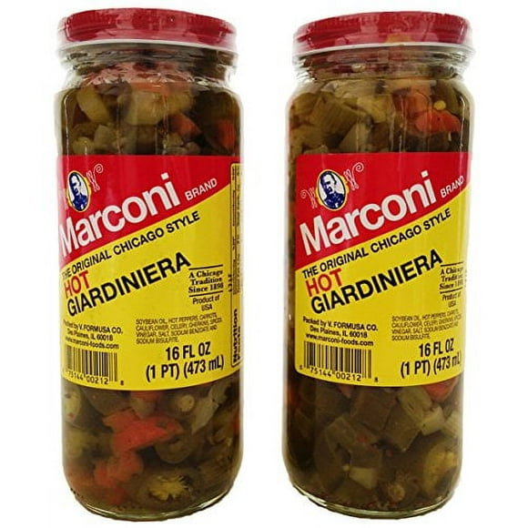 Marconi The Original Chicago Style Hot Giardiniera, Pack of 2 (2 Items)