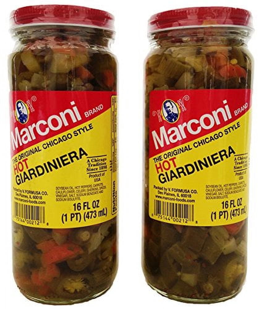 Marconi The Original Chicago Style Hot Giardiniera, Pack of 2 (2 Items)