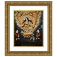 thumbnail image 1 of Marcos Zapata y taller 12x14 Gold Ornate Wood Frame and Double Matted Museum Art Print Titled - Seated Madonna with Graduation of the Garcia Brothers (ca. 1750 - Ca. 1760), 1 of 4
