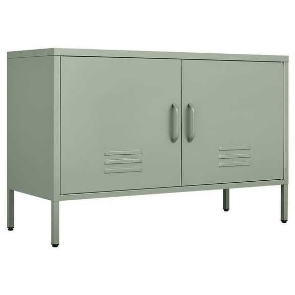 Marcree 2 Door Metal Accent Cabinet, Metal Locker Storage Cabinet,TV Stand Storage Cabinet for Bedroom Home,Office