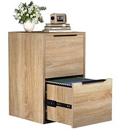 Marcree 2 Drawer File Cabinet, Wood Small Filing Cabinets with Hanging Bars for Letter Size, Wooden Vertical File Cabinets for Home Office, Oak