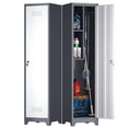 thumbnail image 1 of Marcree 65" H Slim Broom Storage Cabinet, Metal Broom Closet with Shelves and Hanging Rod, Utility Cabinet for Brooms and Mops, Tall Cleaning Storage Cabinet for Kitchen, Pantry, Office, Shop, Garage, 1 of 8