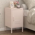 thumbnail image 1 of Marcree Metal Cabinet, Locker Nightstand with Shelf, Metal Storage Locker, Steel Bedside Storage Cabinets for Living Room Bedroom, Pink, 1 of 7