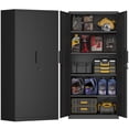 thumbnail image 1 of Marcree Metal Garage Storage Cabinets,72''H Black Steel Cabinet with Doors and 4 Adjustable Shelves, Office File Cabinet, Garage Tool Storage Cabinet with Lock for Home Office,Basement, 1 of 9