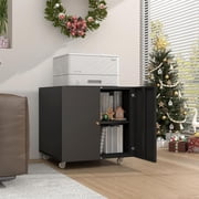 Marcree Modern Durable Metal Printer Stand with Storage, Small Rolling Workstation for Home Office