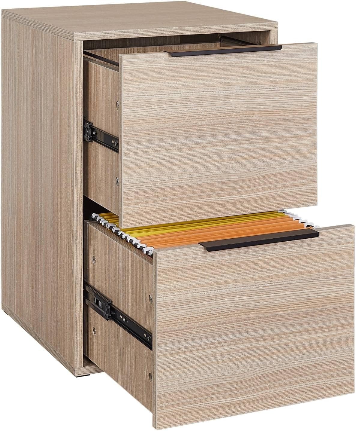 Marcree Wooden File Cabinet with 2 Drawer, Vertical Storage Filing Cabinet with Hanging Rods, Suitable for Letter Size for Home Office,Beige - Walmart.com