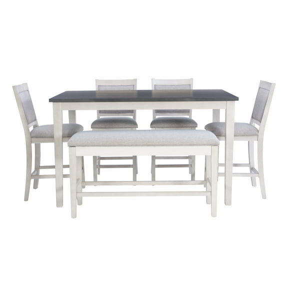 Marcum 6 Peice Counter Height Dining Set, White