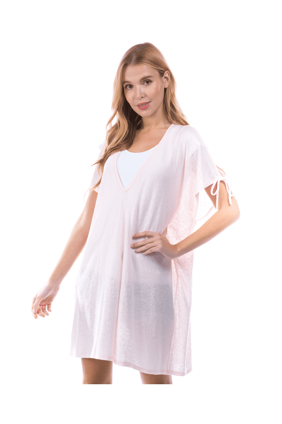 Blush Knit Topper with Cold Shoulders