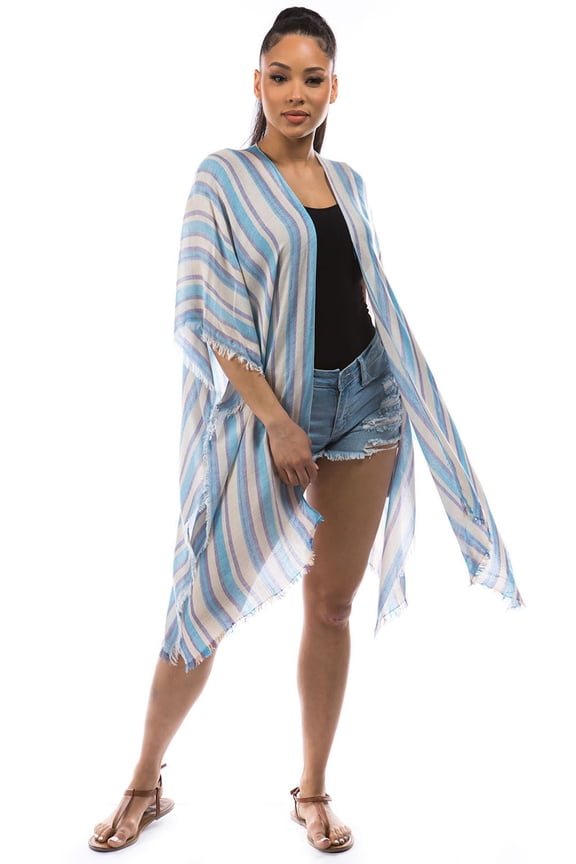 Bright Blue Striped Topper