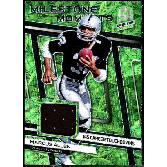 Marcus Allen 2019 Panini Spectra Milestone Moments Materials Neon Green #30