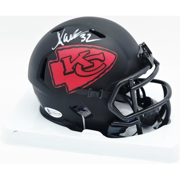 Marcus Allen Autographed Kansas City Chiefs Eclipse Black Speed Mini Helmet Beckett BAS Witness #WD41346