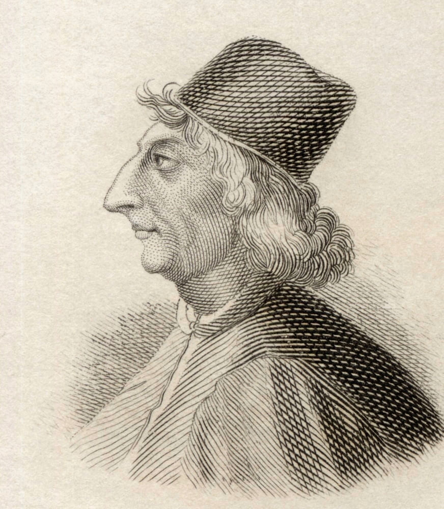Marcus Antonius Coccius Sabellicus 1436 To 1506 Italian Scholar And Historian From Crabbes Historical Dictionary Published 1825 Canvas Art - Ken Welsh Design Pics (26 x 30)