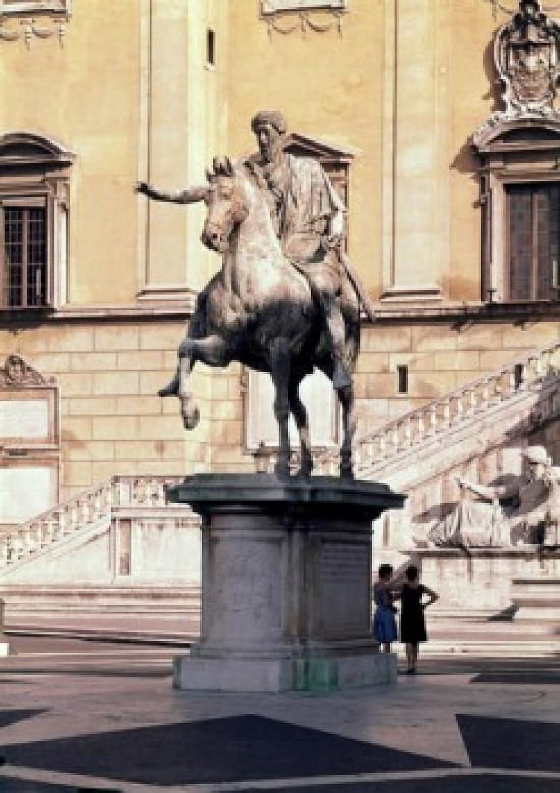 Marcus Aurelius Equestrian Statue Roman Art Piazza del Campidoglio Rome Canvas Art - (18 x 24)