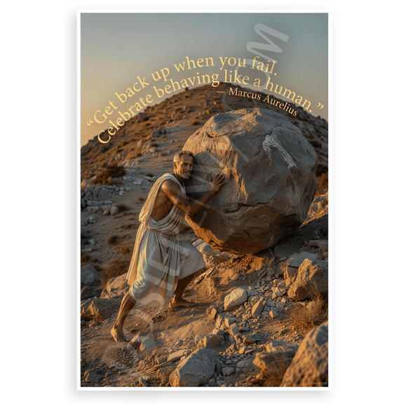 Marcus Aurelius "Get Back Up When You Fail" Inspirational 12x18 US Made Poster