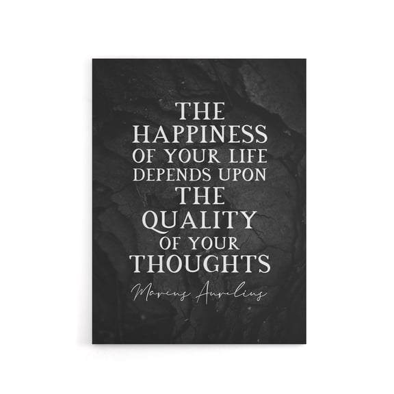 Marcus Aurelius Happiness Slate Quote Canvas Wall Art Print 24X32"