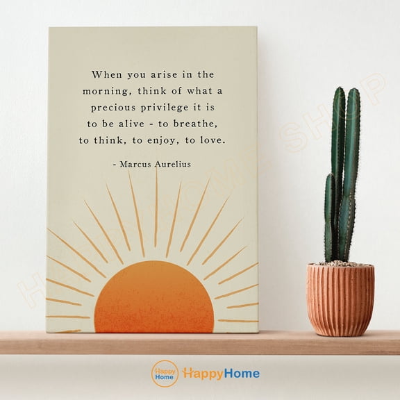 Marcus Aurelius Quote Wall Art When You Arise In The Morning Motivational Quote Inspirational Prints Home Art Decor,p857 Poster , Poster Print Only
