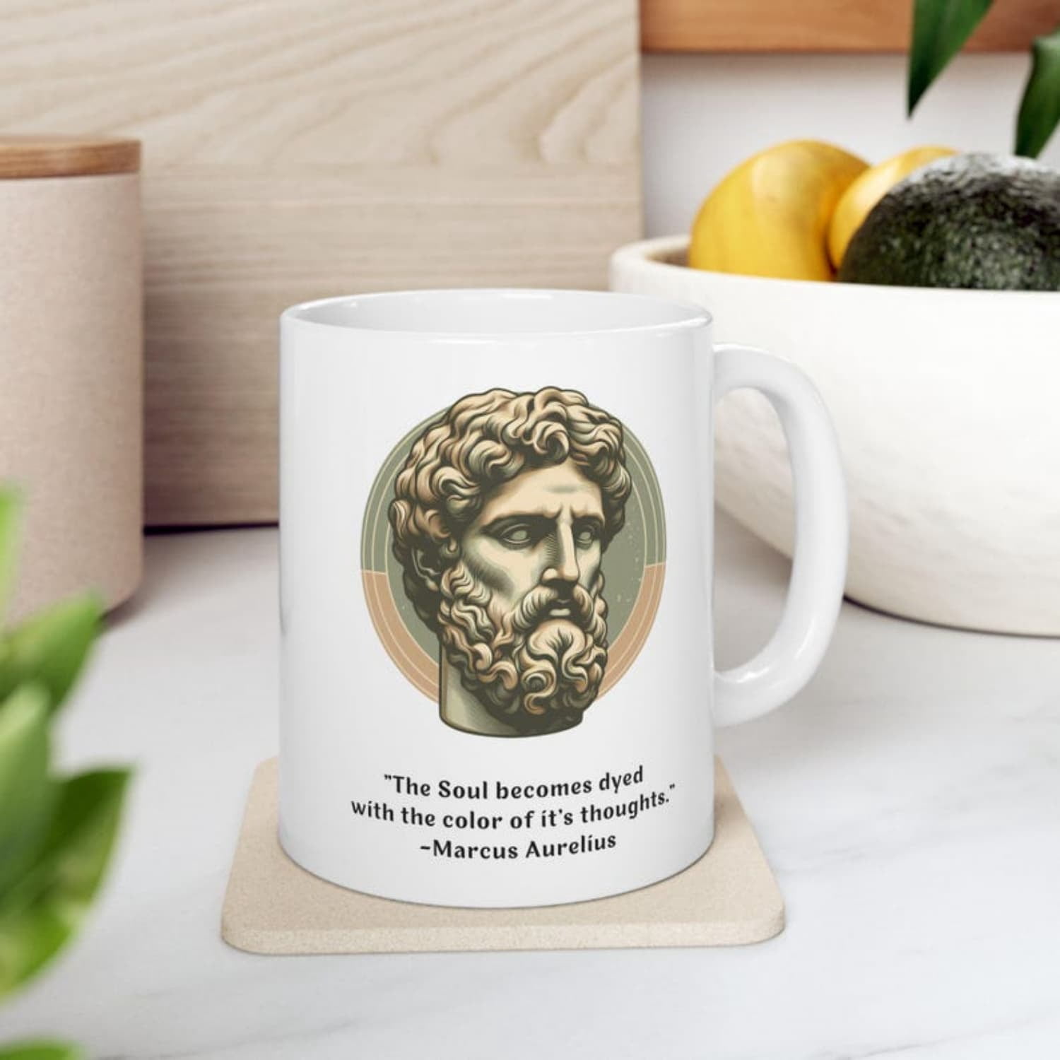 Marcus Aurels Mug Stoic Philophy Quote Cup Ancient Rome Ceramic Mug ...