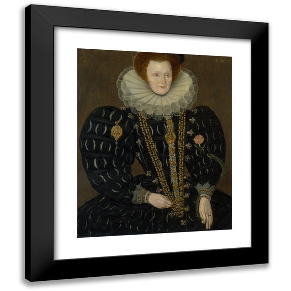 Marcus Gheeraerts the Younger 15x18 Black Modern Framed Museum Art Print Titled - A Woman Called Lady Elizabeth Knightley (1591)