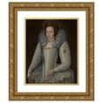 thumbnail image 1 of Marcus Gheeraerts the Younger 15x18 Gold Ornate Wood Frame and Double Matted Museum Art Print Titled - Ellen Maurice (1578-1626) (1597), 1 of 4