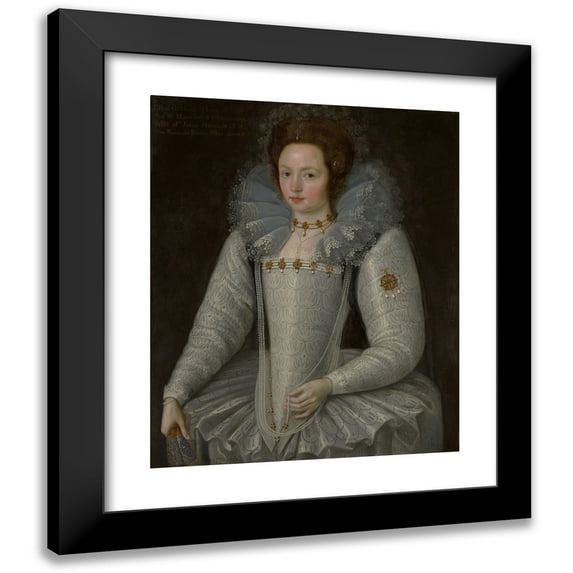 Marcus Gheeraerts the Younger 20x24 Black Modern Framed Museum Art Print Titled - Ellen Maurice (1578-1626) (1597)