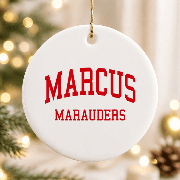 Marcus High School Hs Flower Mound Tx Retro Christmas Ornament, Education Milestone Keepsake, Ceramic Ornament