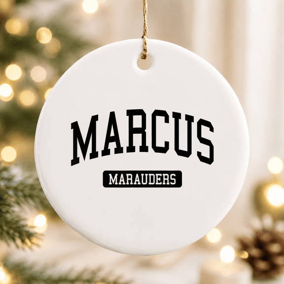 Marcus High School Hs Flower Mound Tx Varsity Sports Christmas Ornament, Classroom Holiday Gift, Ceramic Ornament