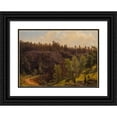 thumbnail image 1 of Marcus Larson 18x14 Black Ornate Wood Framed Double Matted Museum Art Print Titled - Woodland Pool in Sunshine (1853), 1 of 5