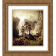 thumbnail image 1 of Marcus Larson 2x Matted 20x22 Gold Ornate Framed Art Print 'Mountains and a Waterfall', 1 of 2