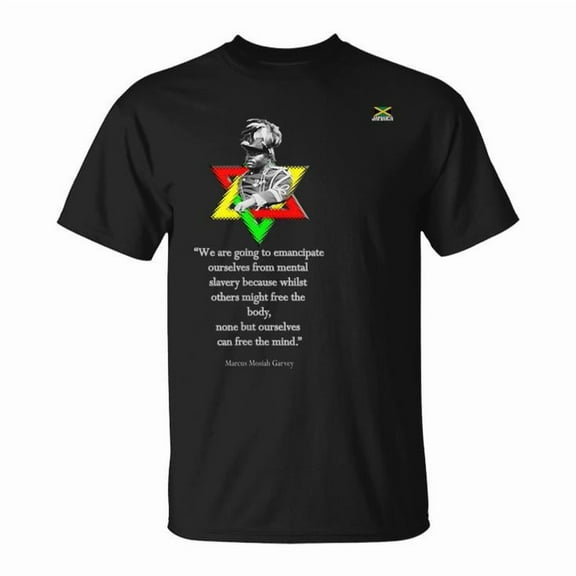 Marcus Mosiah Garvey Quote Jamaican Hero Graphic Tee Unisex Adult Cotton Black History Cultural Pride Gift, Size S, Color Black