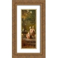 thumbnail image 1 of Marcus Stone 2x Matted 14x24 Gold Ornate Framed Art Print 'Good Friends ', 1 of 2