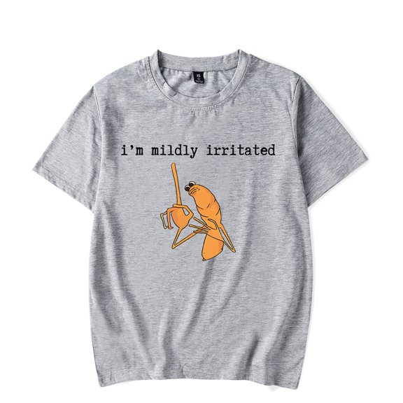 Marcus The Worm Merch I'm Mildly Irritated T-Shirt Short Sleeve Meme Funny Unisex Clothing For Summer