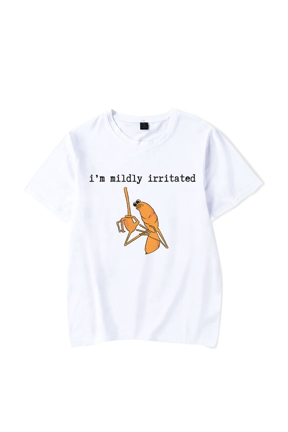 Marcus The Worm Merch I'm Mildly Irritated T-Shirt Short Sleeve Meme Funny Unisex Clothing For Summer