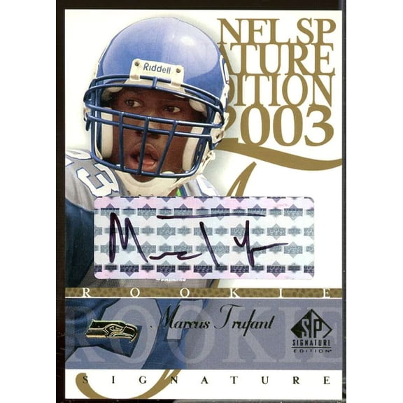 Marcus Trufant Rookie Card 2003 SP Signature Rookie Autographs Black Ink #MT