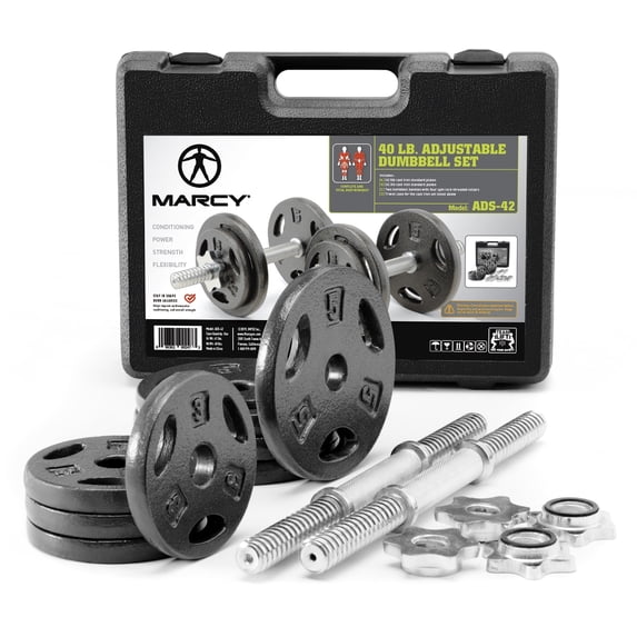 Marcy 40 lbs. Adjustable Dumbbell Set with Carrying Case ADS-42
