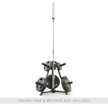 Marcy 6-Peg Olympic Weight Plate Tree and Vertical Bar Holder PT-5757