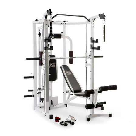 Marcy Combo All in One Full Body Home Gym Workout Equipment, White