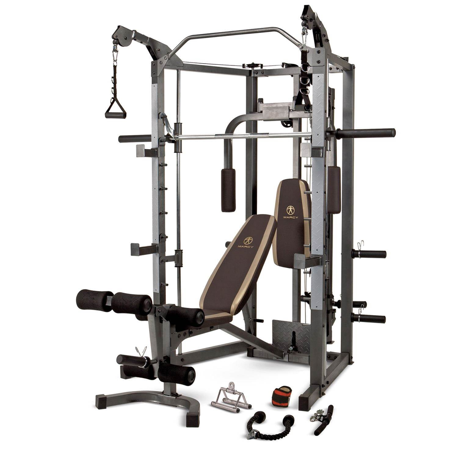 Marcy Smith Machine Combo Complete Multifunction Workout Squat Leg Extension Press Heavy Duty Home Gym Equipment Walmart