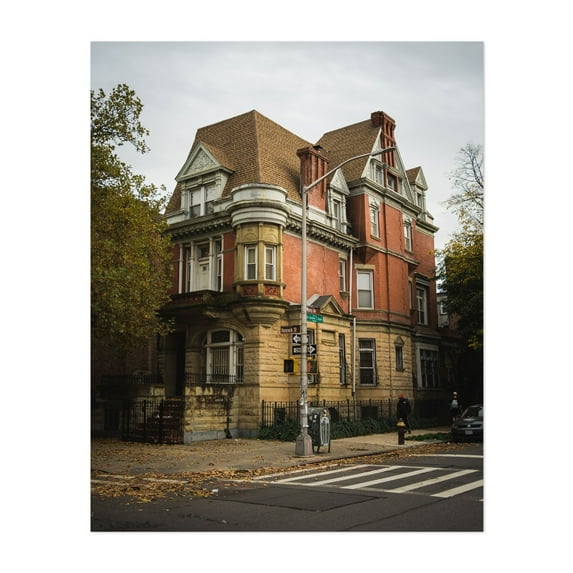 Marcy & Hancock, Bedford-Stuyvesant - Brooklyn New York Photography Architecture Vintage Autumn Street Photography City Unframed Wall Art Print 24 x 32 inches