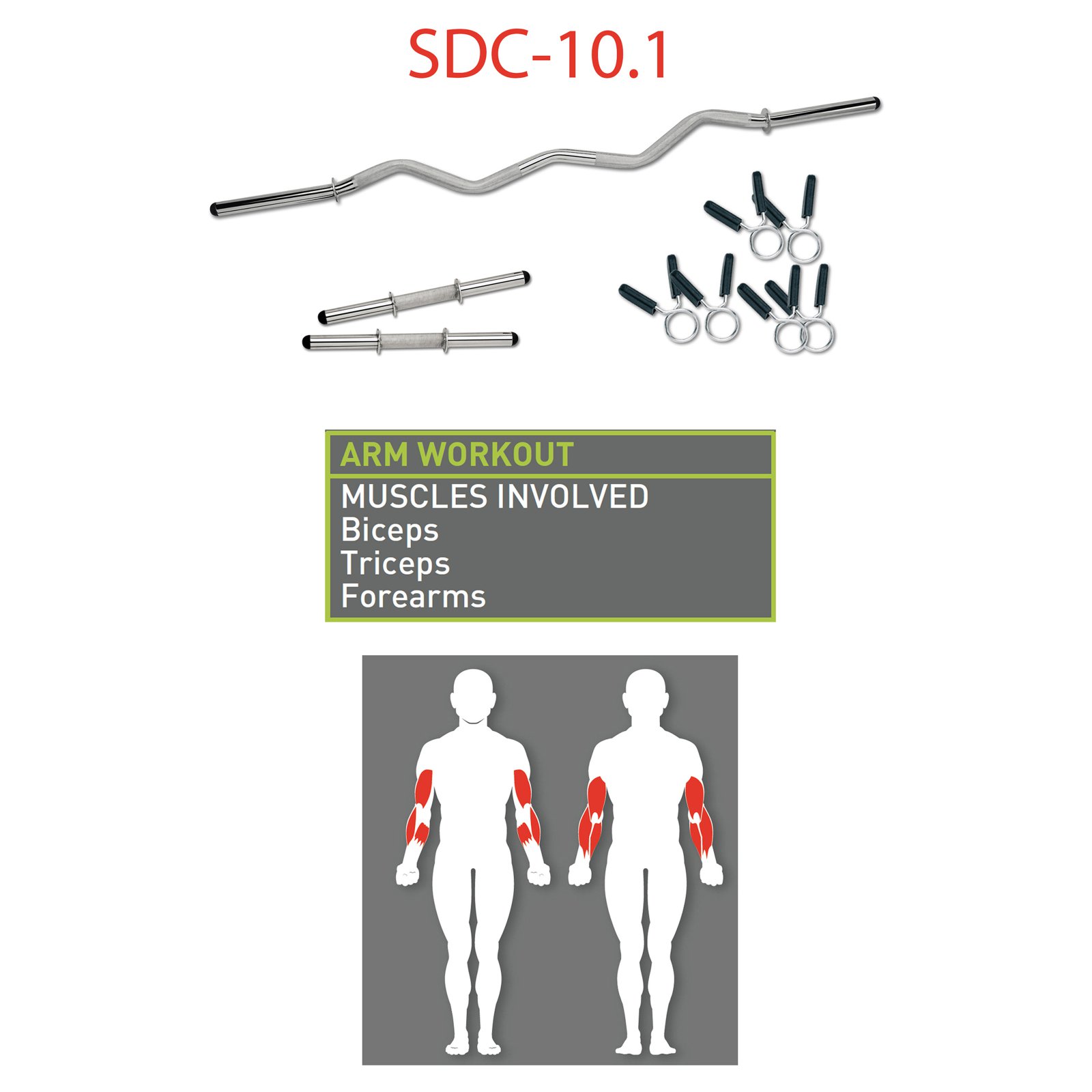Marcy Impex Standard Curl Bar/Dumbbell Handle Combo: SDC-10.1 - image 1 of 5