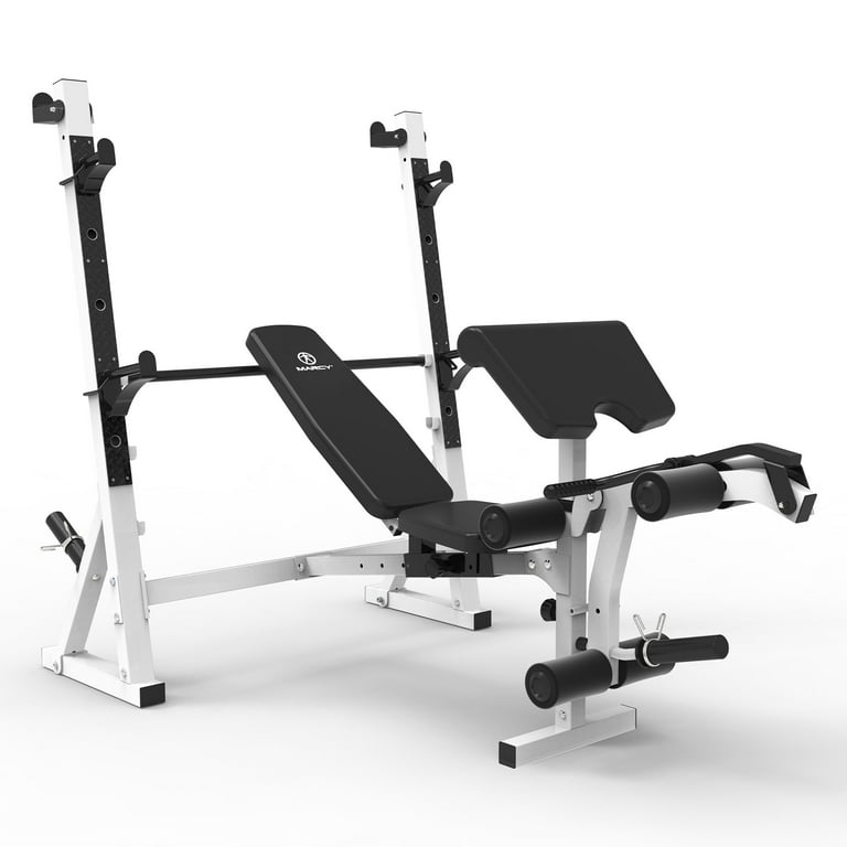 Marcy Olympic Weight Bench Home Gym Exercise Equipment Workout Machine White